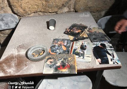 الدمار الذي خلفته قوات الاحتلال داخل مقهى بعد تفجيره في البلدة القديمة بنابلس