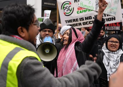 تظاهرة حاشدة في لندن تضامناً مع فلسطين
