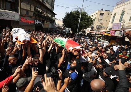 تشييع جثماني الشهيدين ابو سباع واولاد محمد في الخليل