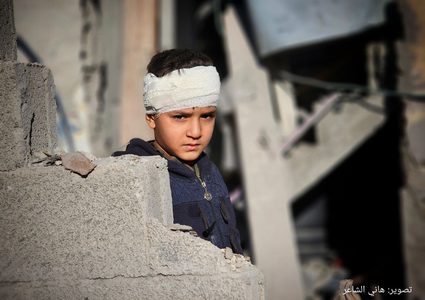 آثار الدمار الذي خلّفه طيران الاحتلال في منزل عائلة الزاملي في رفح