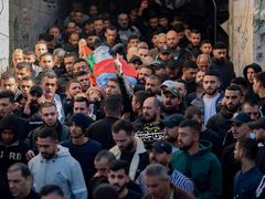 جانب من تشييع قمر مخيم نور شمس الـشهيد "محمد دواس"