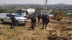 الاحتلال يردم بئر مياه في راس عطية جنوب قلقيلية