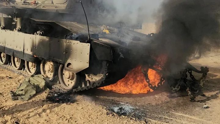 تدمير ناقلة جند وتفجير دبابة في خانيونس