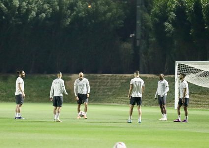 جانب من تدريب منتخب فلسطين قبيل مباراته الأخيرة في دوري المجموعات أمام هونغ كونغ