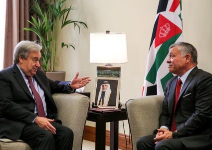العاهل الأردني يؤكد لـ"غوتيريش" ضرورة مواصلة المجتمع الدولي دعم "الأونروا"