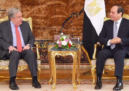 السيسي يبحث مع غوتيريش مستجدات الأوضاع في فلسطين