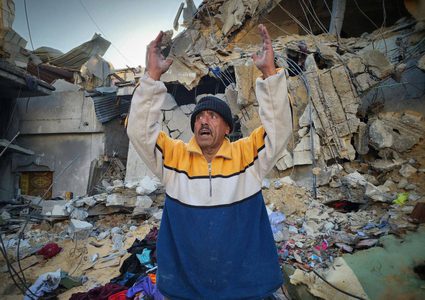 الركام الذي خلفه عدوان الاحتلال في رفح جنوب قطاع غزة