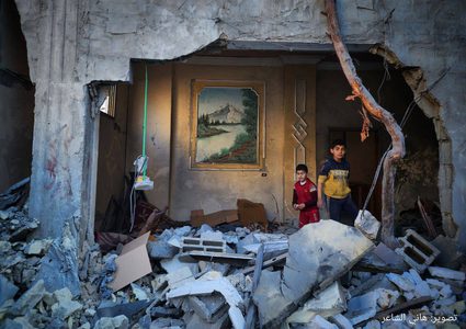 الركام الذي خلفه عدوان الاحتلال في رفح جنوب قطاع غزة.