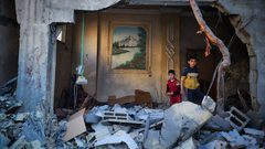 الركام الذي خلفه عدوان الاحتلال في رفح جنوب قطاع غزة.