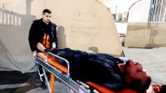 طواقم الدفاع المدني تنتشل عددًا من الشهداء وتسعف عددًا من الجرحى نتيجة استهداف طائرات الاحتلال الإسرائيلي لثلاثة منازل لآل "أبو عكر وخفاجة وعرسان" بمحافظة رفح المكتظة بالنازحين جنوبي قطاع غزة الليلة الماضية.