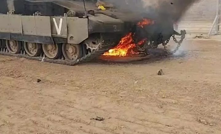 القسام : استهدفنا دبابة من نرع ميركافا ٤ في غزة