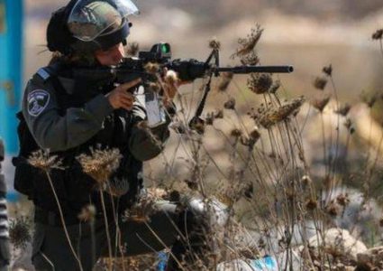الخليل: الاحتلال يصيب شابا بالرصاص ويعتقل آخرين خلال مواجهات في بيت أمر