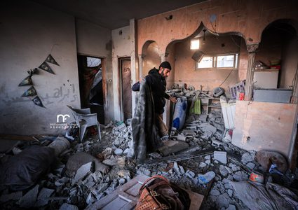 المنازل التي دمرها جيش الاحتلال في المجزرة التي ارتكبها في رفح الليلة الماضية