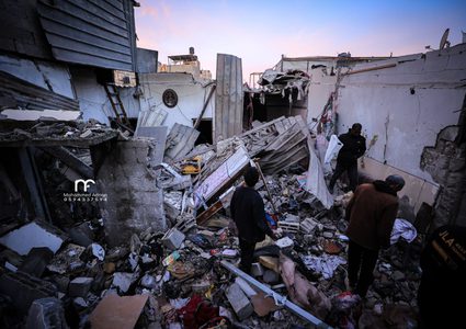 المنازل التي دمرها جيش الاحتلال في المجزرة التي ارتكبها في رفح الليلة الماضية