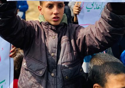 وقفة في شمال غزة للمطالبة بوقف حرب التجويع الإسرائيلية وكسر الحصار