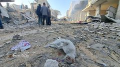 قصف مربع منازل بشارع الشيماء في بيت لاهيا أسفر عن عدد من الشهداء تحت  الركام