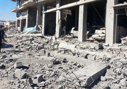 آثار الدمار في المنازل والشوارع والبنية التحية جراء توغل الاحتلال في حي الزيتون