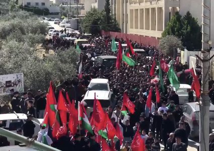 نابلس: تشييع جثمان الشهيد بشار حنني إلى مثواه الأخير