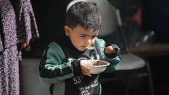 السيدة سعدة الشريف تطهي الخبيرة لعائلتها في مراكز الإيواء