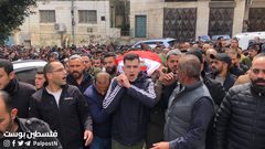 تشييع الشهيد "فاخر بني جابر" من بلدة عقربا جنوب نابلس