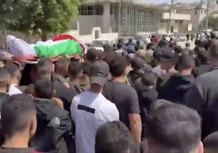 تشييع جثمان الشهيد معتصم أبو عابد في قباطية جنوب جنين