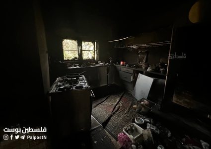 آثار حرق واعتداء المستوطنين على منازل المواطنين وممتلكاتهم في بلدة دوما جنوب نابلس