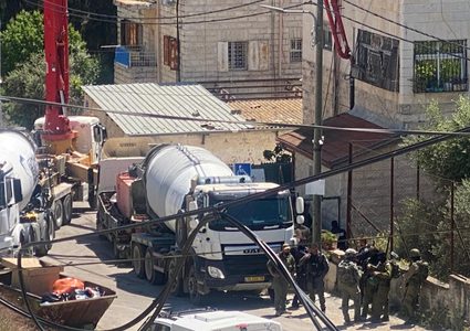 تفجير وصب باطون في شقة الشهيد خالد المحتسب في بيت حنينا