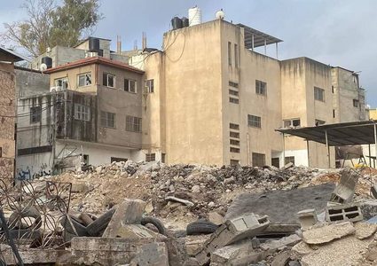 آثار الدمار الذي خلفه عدوان الاحتلال في مخيم نور شمس بمدينة طولكرم