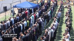 صلاة الجنازة على جثمان الشهيد محمد عوض الله محمد موسى الذي ارتقى أمس برصاص مستوطنين في قرية الساوية جنوب نابلس.