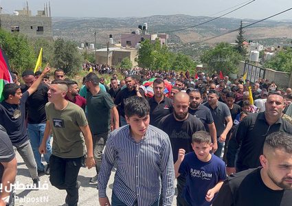 تشييع الشهيد كريم عمير الذي ارتقى برصاص الاحتلال في بلدة بلعا شرقي طولكرم