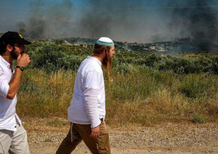 مستوطنون يحرقون حقولا زراعية في بيت دجن