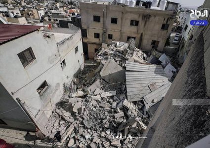 آثار الدمار والتخريب الذي خلفه جيش الاحتــلال في مدينة جنين ومخيمها