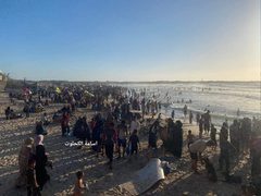 غزيون يلجأون للبحر- رغم استمرار الحرب- هربا من حر الخيام
تصوير: أسامة كحلوت