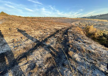 إطفائية بلدية نابلس تسيطر على حريق في أراضي دير شرف