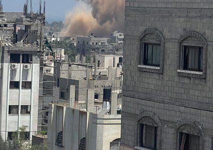 من استهداف الاحتلال لمخيم النصيرات وسط القطاع