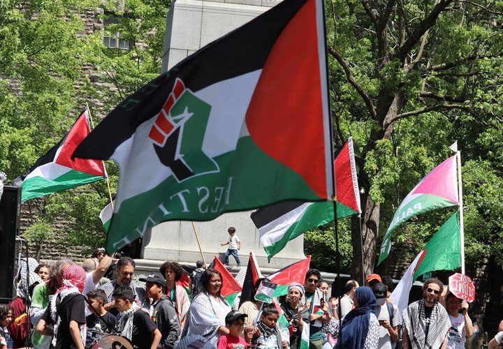 أطفال يشاركون في فعاليات بمونتريال الكندية دعماً لفلسطين