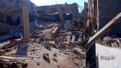 ركام منزل عائلة هنية في مخيم الشاطئ غرب غزة الذي دمره الاحتلال فوق ساكنيه
