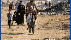 "الدمار في بعض أحياء قطاع غزة ".