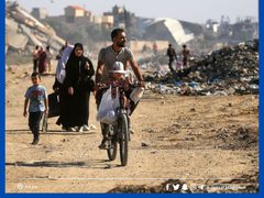 "الدمار في بعض أحياء قطاع غزة ".