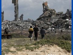 "الدمار في بعض أحياء قطاع غزة ".