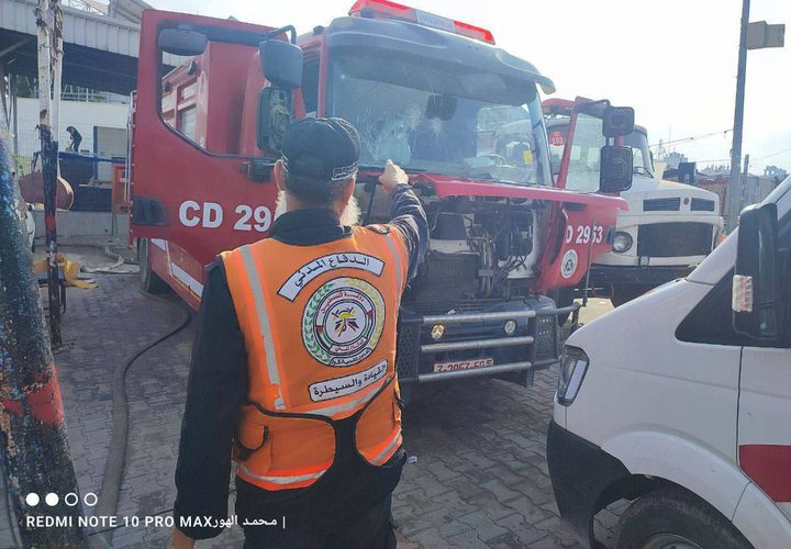 استشهاد 3 مسعفين خلال قصف الاحتلال لمقر الدفاع المدني في القطاع