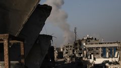 جانب من غارات الاحتلال على مناطق مختلفة من غزة، صباح اليوم.