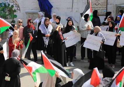 وقفة في نابلس تنديدا باستمرار العدوان الإسرائيلي على غزة وإسنادا للمعتقلين