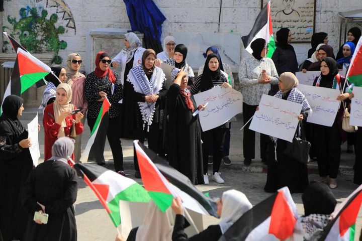 وقفة في نابلس تنديدا باستمرار العدوان الإسرائيلي على غزة وإسنادا للمعتقلين