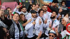 وصول البعثة الفلسطينية إلى باريس للمشاركة في دورة الألعاب الأولمبية