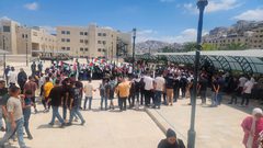 الكتل الطلابية في جامعة النجاح تنظم وقفة تضامنية مع غزة تنديدا بمجازر الاحتلال