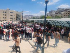 الكتل الطلابية في جامعة النجاح تنظم وقفة تضامنية مع غزة تنديدا بمجازر الاحتلال