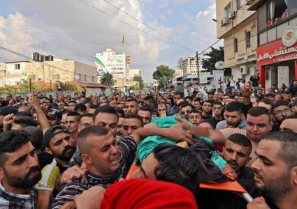 تشييع جثمان الشهيد محمود الحروب في دورا جنوب الخليل