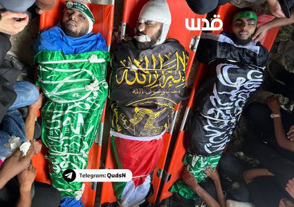 تشييع جثامين ثلاثة شهداء في مخيم طولكرم