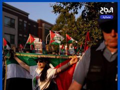 أنصار فلسطين يتظاهرون خلال مؤتمر الحزب الديمقراطي الأمريكي